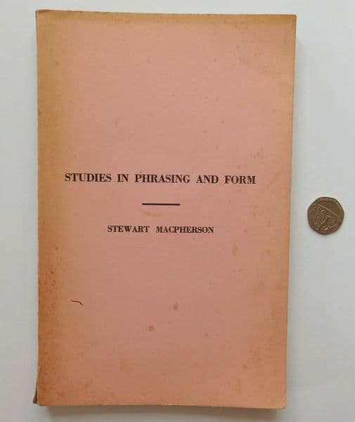 Studies in Phrasing and Form Stewart Macpherson vintage 1960s book about music